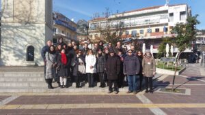 Natassa guiding during a tour in the old town of Xanthi