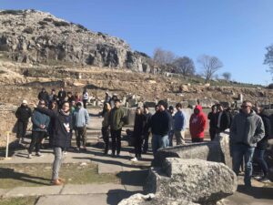 Natassa guiding during a tour in Philippi